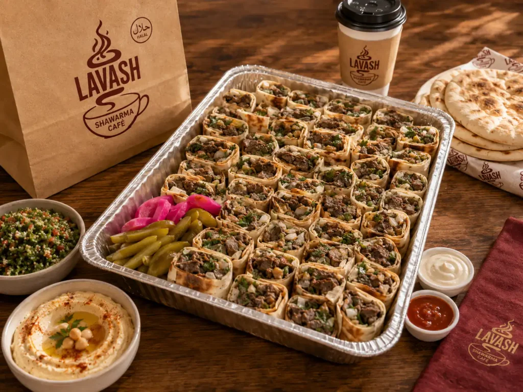 lavash shawarma catering platter