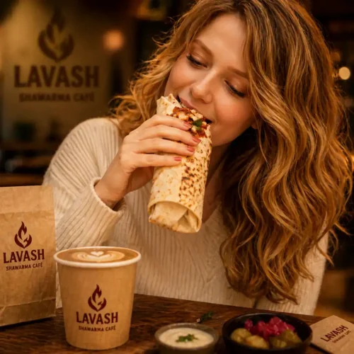 lavash shawarma cafe california lifestyle closeup